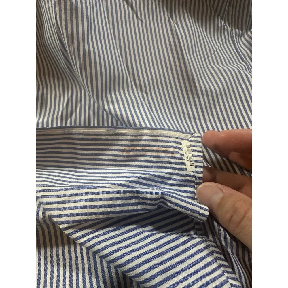 Polo Ralph Lauren Men's Blue White Striped Button Down Dress Shirt 34/35 16